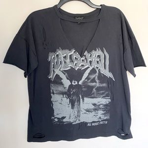 Topshop Raise Hell Choker T-Shirt Metallica